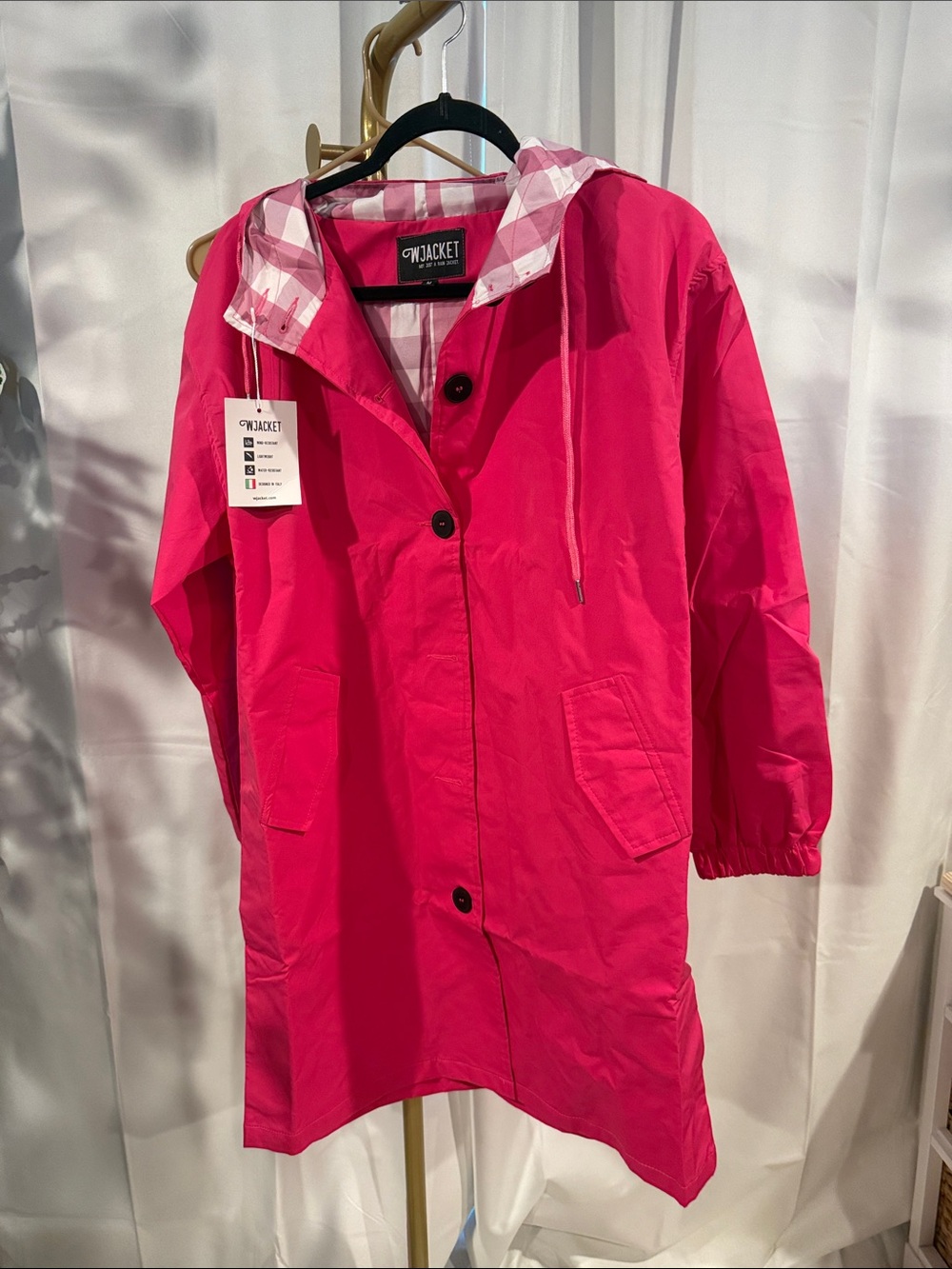 WJacket Icon Windbreaker Rain Jacket Longline Water-resistant Windproof - Picture 3 of 16